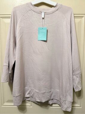 Mintreus Beige Knit Pullover Top with Three Quarter Sleeves Size XL